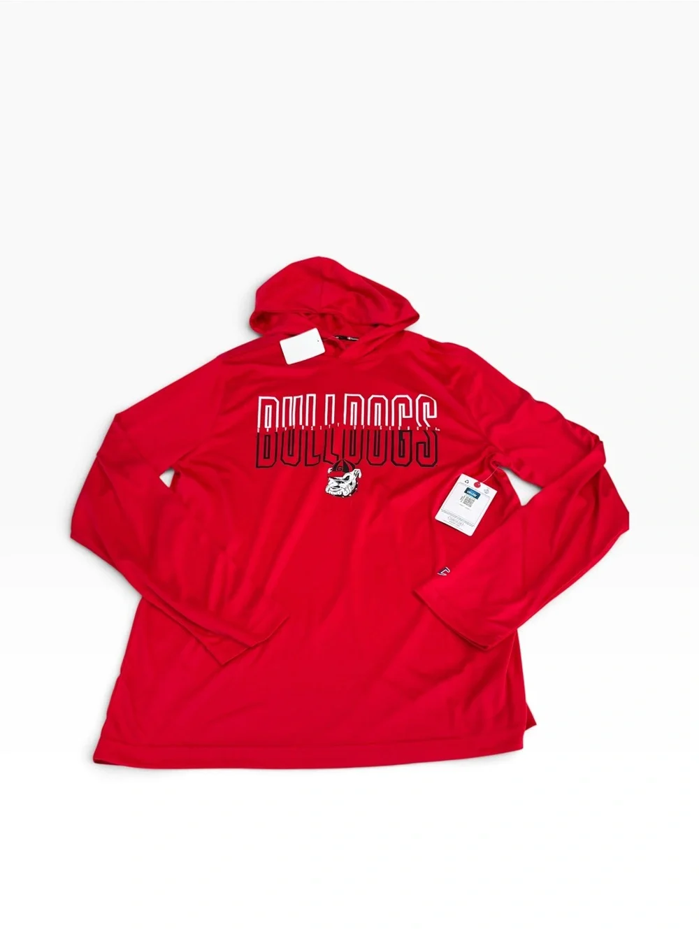 Champion Georgia Bulldogs Hoodie Mens L Red Graphic Print Pullover Long Sleeve